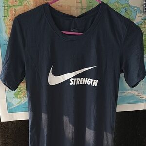 Nike Women's Dri-FIT Tee in Navy and White